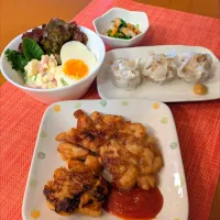 ☆ハッシュドチキン　☆サラダ　☆シューマイ　☆ごま和え|chikakoさん