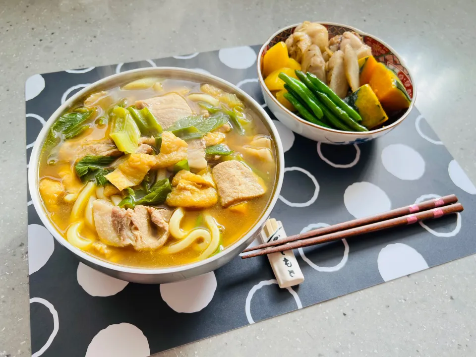 「カレーうどん＆煮物」|バシュランさん