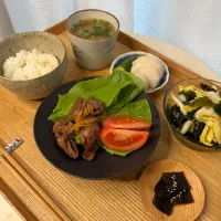 鶏のハツとレバーの甘辛煮定食|pontalさん