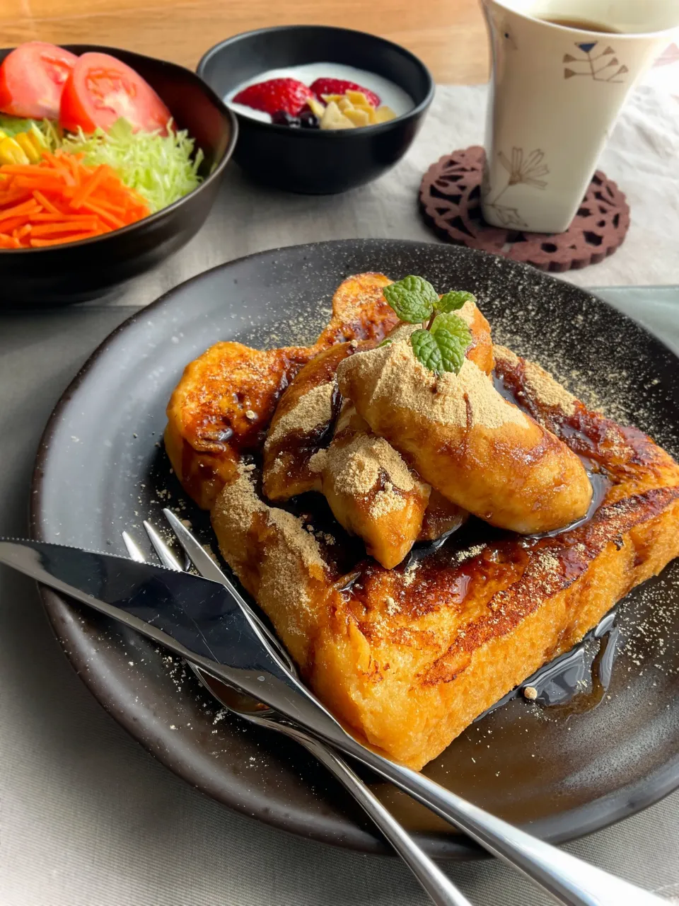 みったんさんの料理 m.rafuさんの料理 きな粉蜂蜜フレンチトースト👍☺️💕|スイーツポテトさん