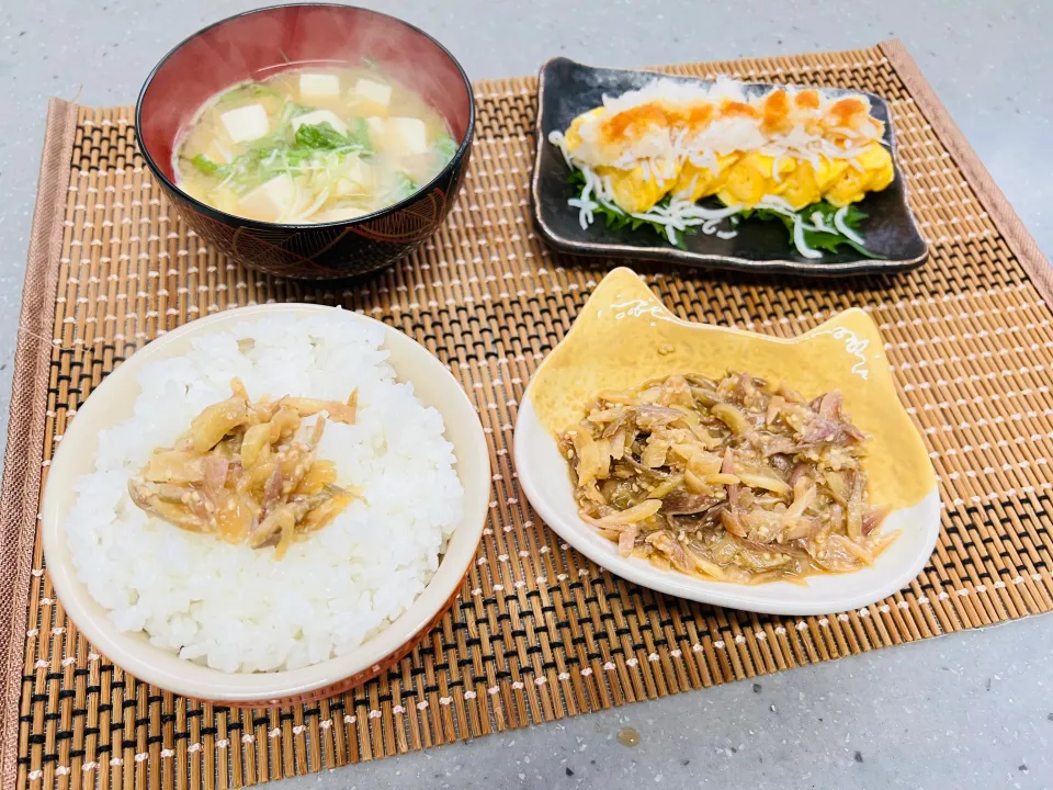 「茗荷の味噌和えで朝ごはん」|バシュランさん