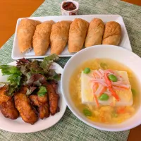 ☆ささみ竜田揚げ　☆あんかけ豆腐　☆いなり寿司　☆しば漬け|chikakoさん