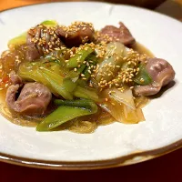 砂肝と白菜の春雨炒め| おさかなさん