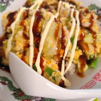 朝昼ごはんお好み焼き風丼