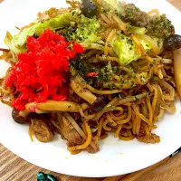 野菜たっぷり焼きそば|単身赴任のっちさん