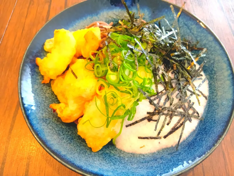 とり天とろろ蕎麦と揚げ出し豆腐|myon-myonさん