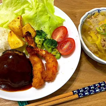 Snapdishの人気料理写真:洋食プレート＆白菜とツナのうま煮