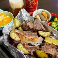 2/11晩ご飯：スペアリブとさつまいものグリル|ななみんさん