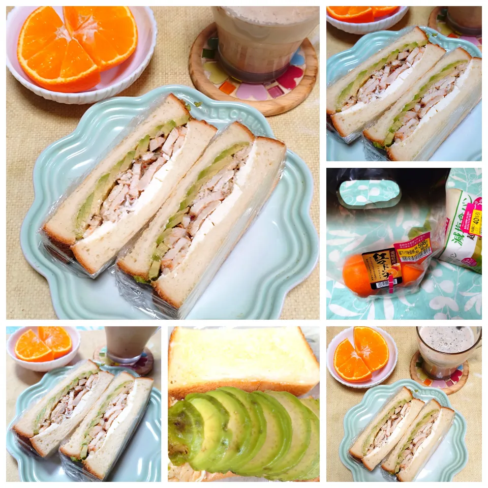 サラダチキンとアボカドのサンドイッチ|うたかた。さん