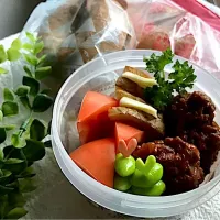 ＊0165. ハンバーグ＆ベーグルサンド🥯娘ちゃんの高校生弁当🍱＊|＊抹茶＊さん