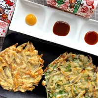 干しエビ&春菊入りのゴボウのチヂミ|栃倉 直人さん