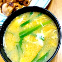 かみさんの”韮玉お味噌汁”＠ 自宅飯| 平大さん