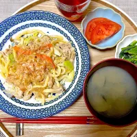 夕飯 焼きうどん|ふわふわさん