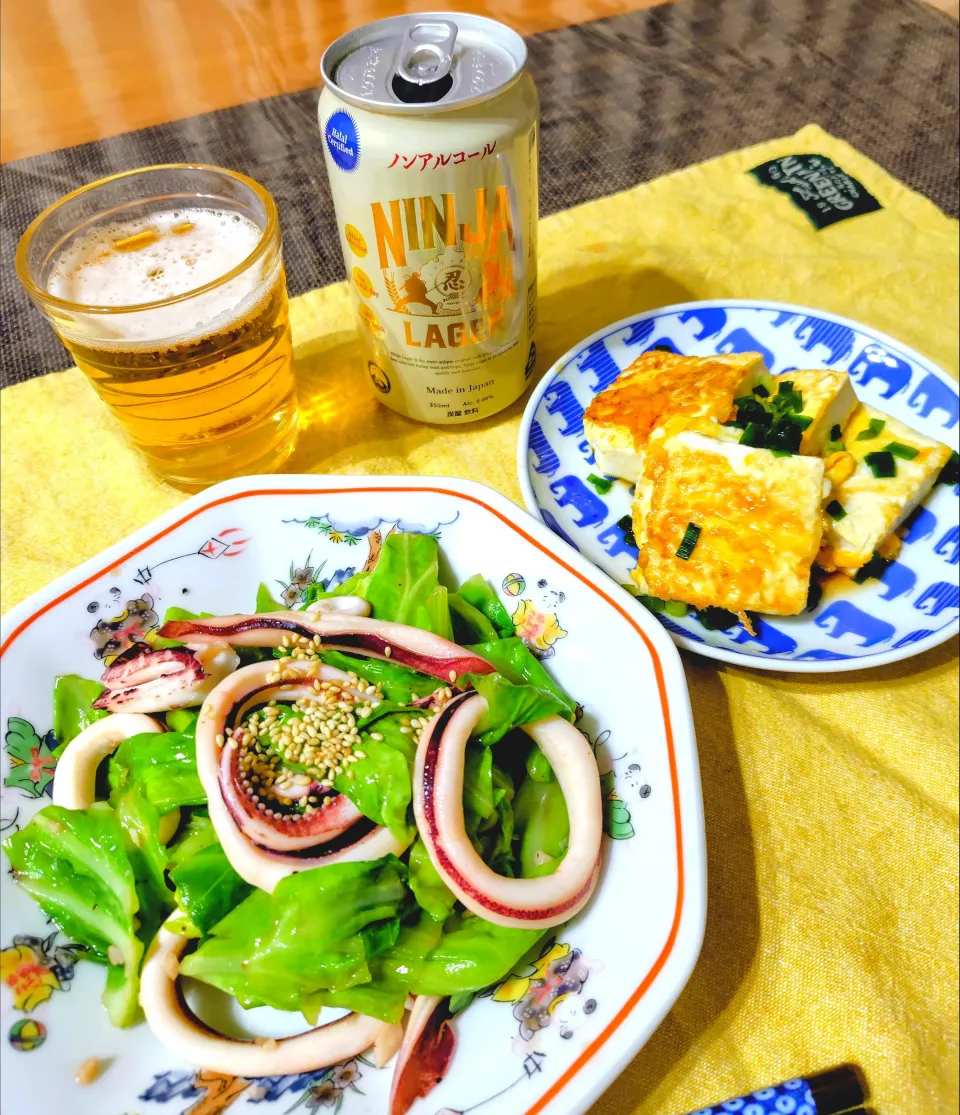 【主菜】イカとキャベツのオイスターソース炒め|シュビラさん