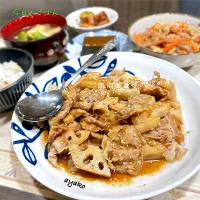 豚肉と蓮根の炒め煮|亜矢子さん