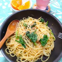 鮭とほうれん草のパスタ| うたかた。さん