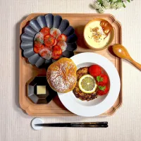 酒蒸しハンバーグの献立|すずさん