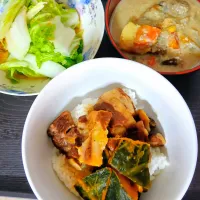 牛丼ならぬ豚軟骨丼で満腹ごはん(*≧з≦)✨|ぽんすけさん