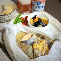 2/13晩ご飯：鮭と舞茸の味噌マヨ蒸し| ななみんさん