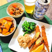 【主菜】ししゃもフライとエビマヨ|シュビラさん