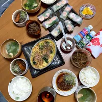 家族3人で夜ご飯♡|さくたえさん