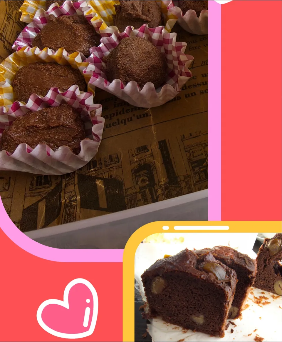 知人作🍫生チョコ&私作🌰甘栗入チョコパウンドケーキ|みよぱさん