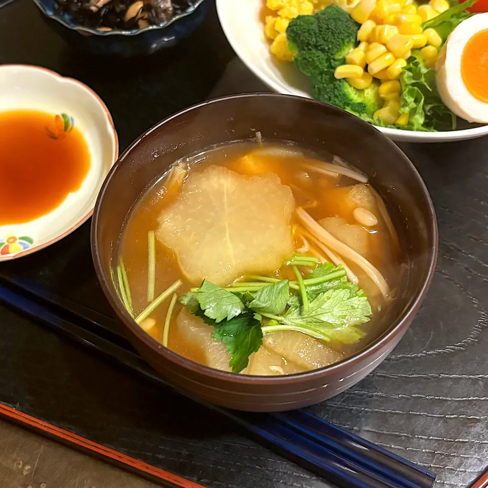 大根ときのこのお味噌汁|かっちゃん杉さん