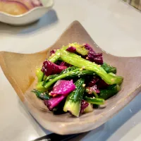 小松菜としば漬けの和物