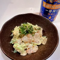 海老とアボカドのとびっこ和え|つきさん