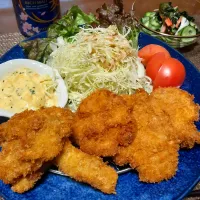 豚ヒレカツ&カキフライ💖