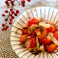 ミニトマトとらっきょうと塩昆布|dra-kichiさん