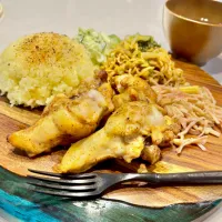 手羽元でジャークチキンプレート|ぎんさん