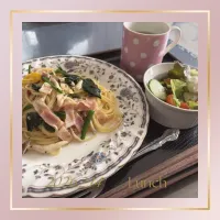 ベーコンとしめじのペペロンチーノ|いのっちさん