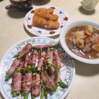 アスパラベーコン巻き、肉じゃが|yuika☆さん