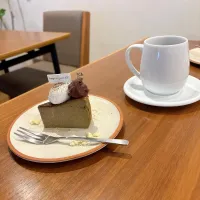 ほうじ茶のバスクチーズケーキとコーヒー| ちゃみこさん