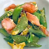 スナップえんどうの炒め物|くまちゃんさん