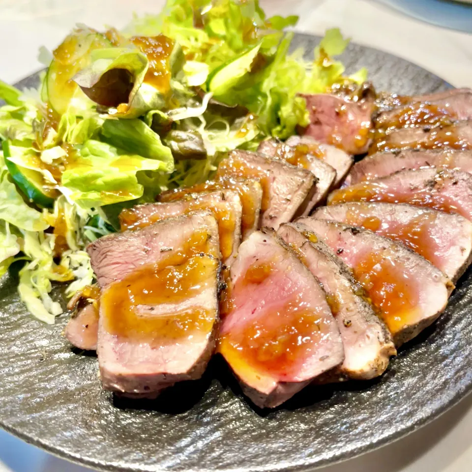 牛ハツでローストビーフ|ぎんさん