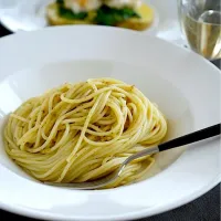 柚子胡椒と大葉のソースでパスタ