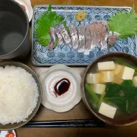 夕食　アジの刺身|ATさん