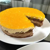 チョコと八朔の二層のムースケーキ|休日限定ままさん