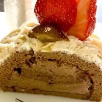 🎂チョコモンブランのお誕生日ケーキ|レオちゃんさん