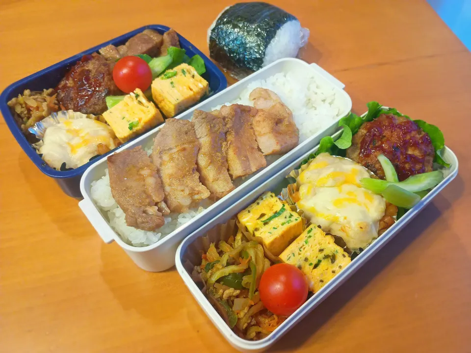 次男・私弁当&おにぎり|tamagomagomagoさん