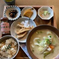 だんご汁定食at別府甘味茶屋|さくたえさん