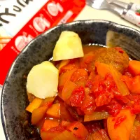 ゴロゴロ野菜とミートボールのトマト煮|こずりんさん