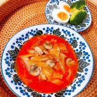 トマトジュースでミネストローネ|みゅうれおさん