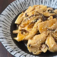 鶏胸肉ときのこの甘酢あん|ぱんだのままんさん