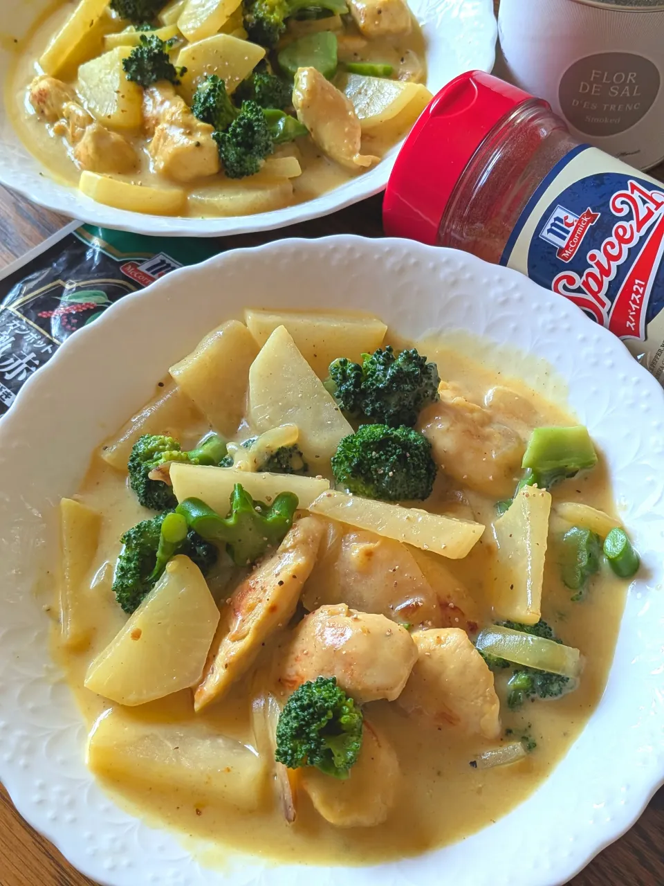 ささみと大根とブロッコリーのカレー豆乳煮|fumfumさん