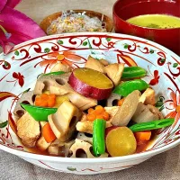 鶏むね肉の筑前煮＆芽キャベツのポタージュスープ| 鬼百合さん