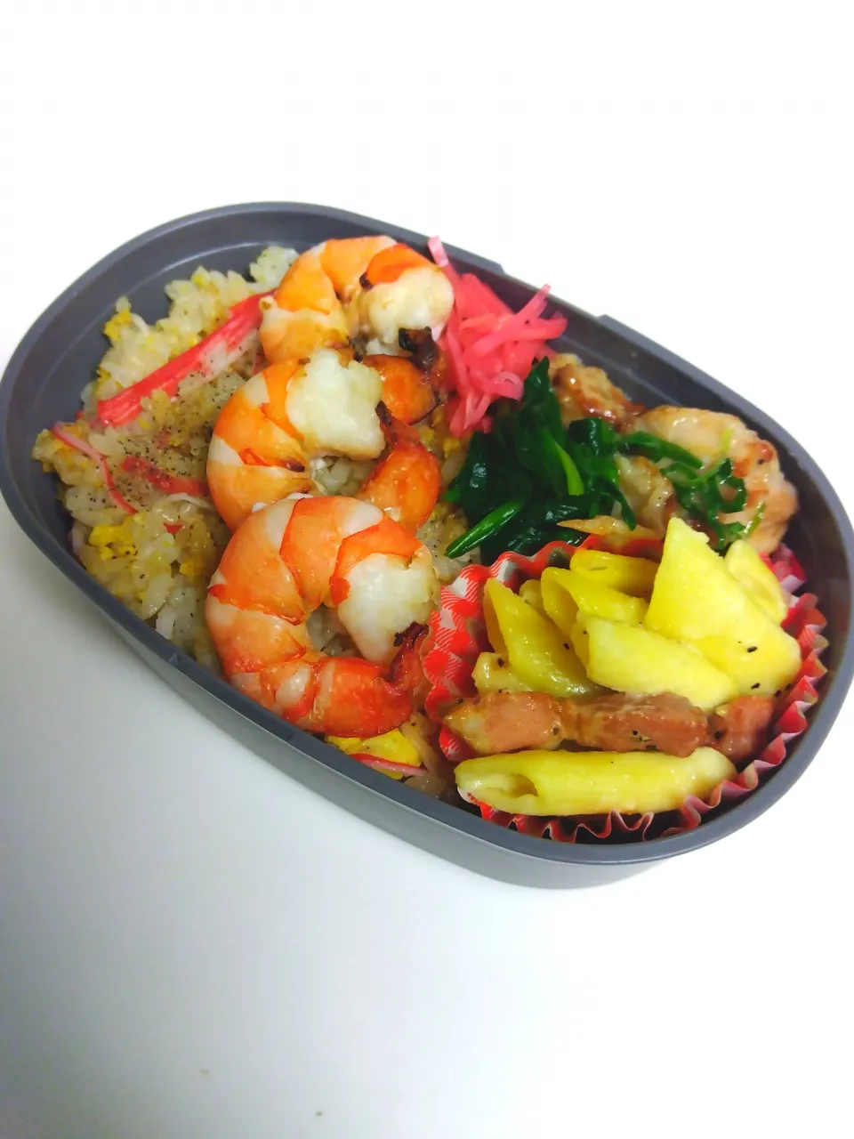 2/17　弁当　タッパー炒飯|豆大福さん