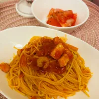 【春のトマト祭り】ペスカトーレ　トマトサラダ|飛鳥さん